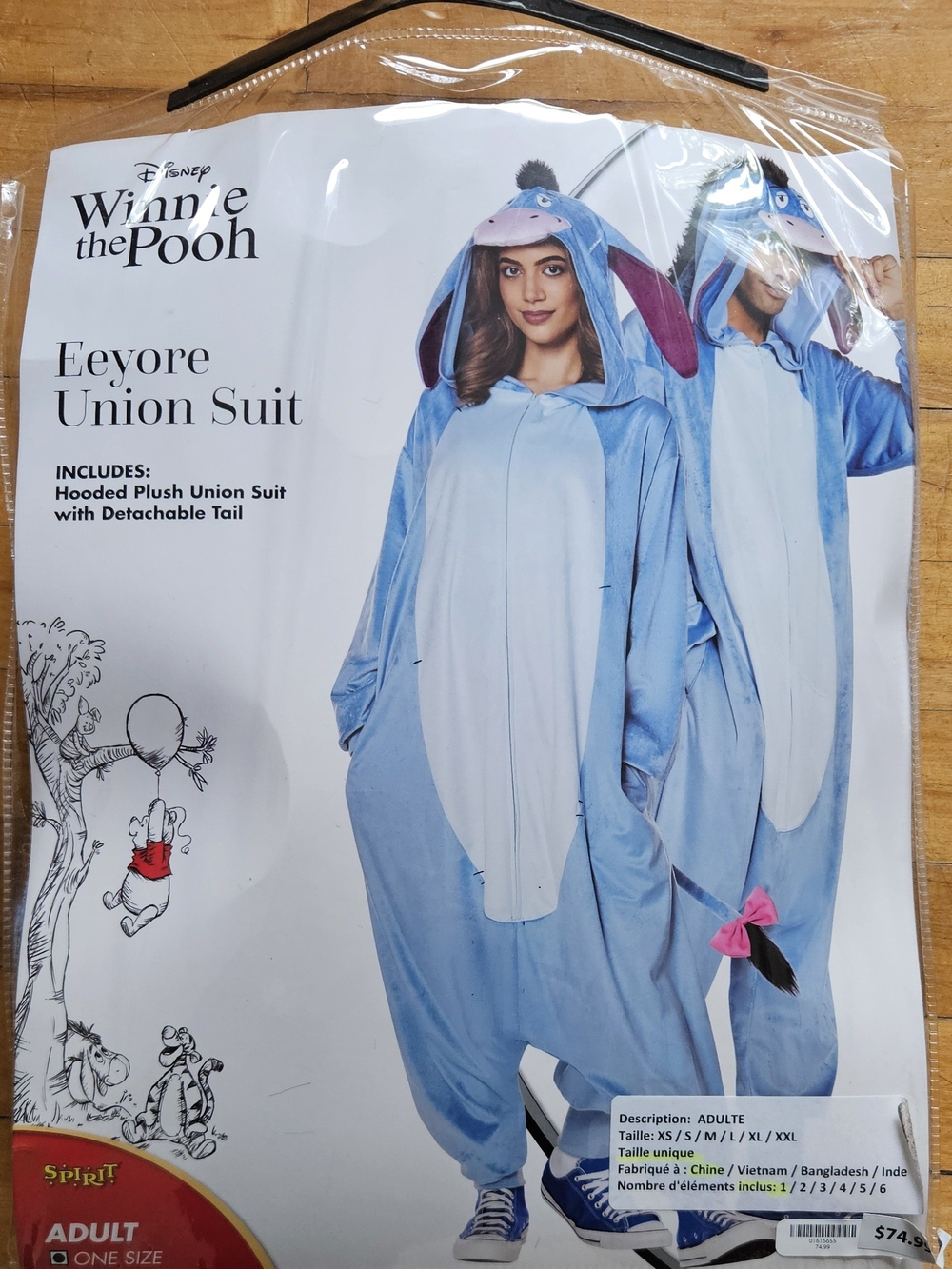 Halloween .. Eeyore Hooded Plush Union Suit - Light Blue